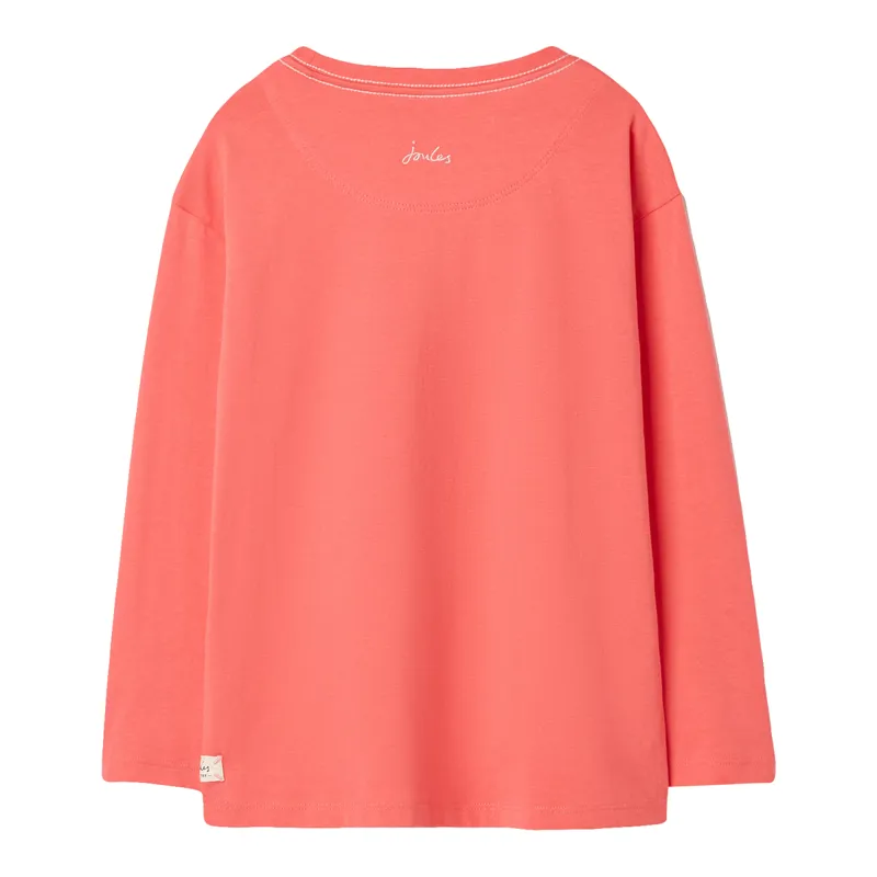 Joules Girl's Bessie Long Sleeve Jersey T-Shirt - Dusty Red-1